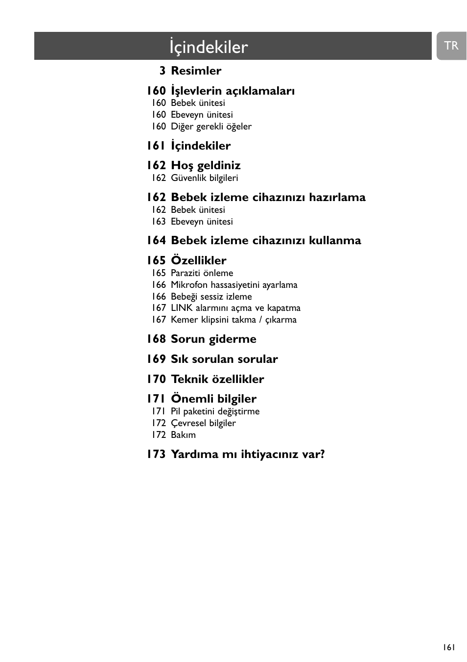 Içindekiler | Philips SCD468 User Manual | Page 161 / 173