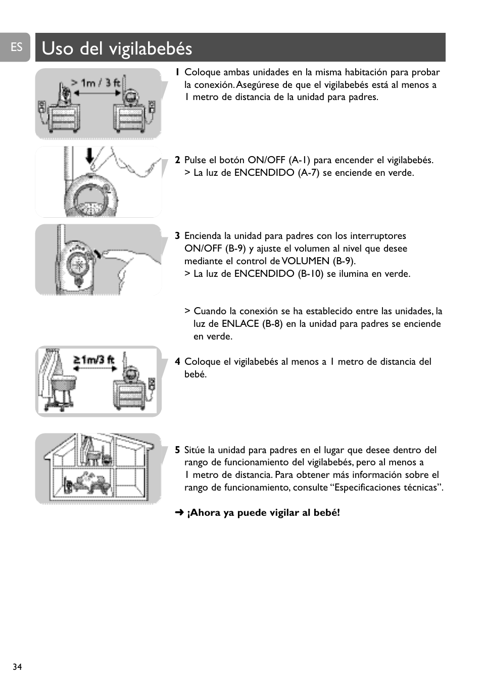 Uso del vigilabebés | Philips SCD468 User Manual | Page 34 / 173