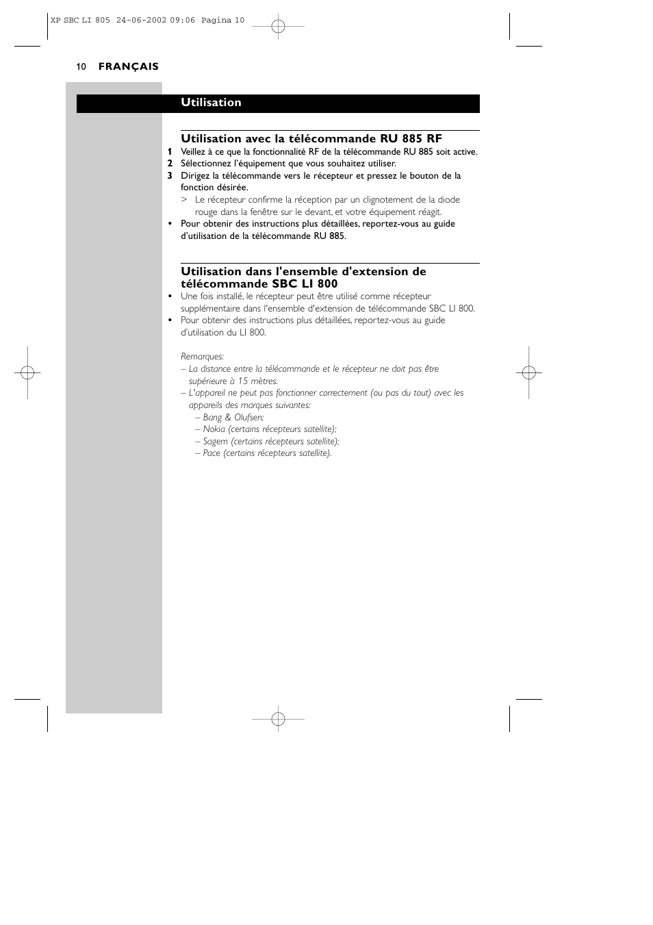 Philips SBCLI805 User Manual | Page 10 / 52