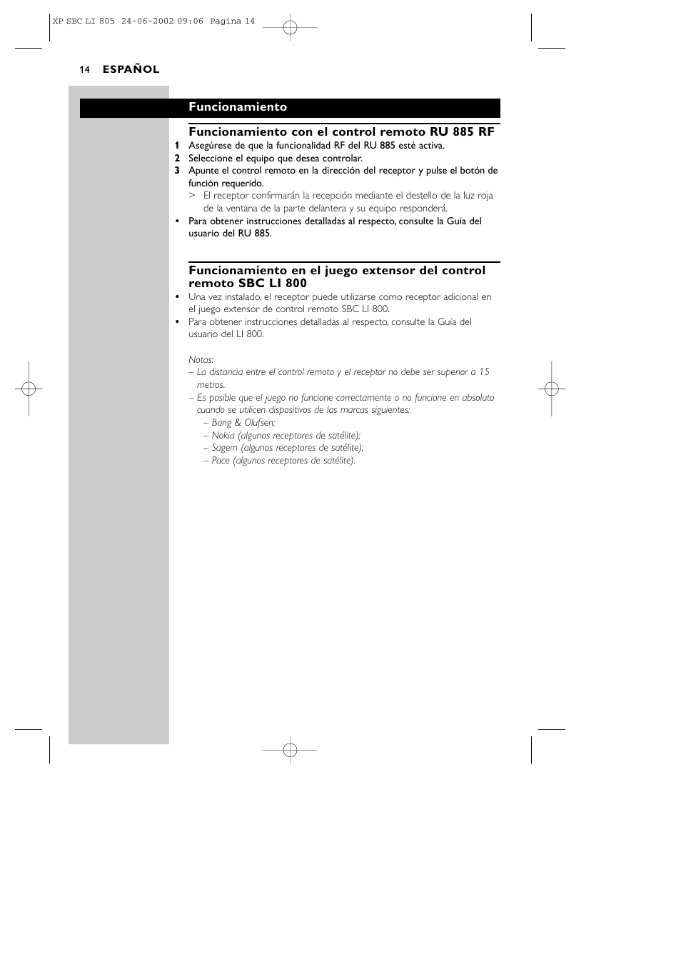 Philips SBCLI805 User Manual | Page 14 / 52