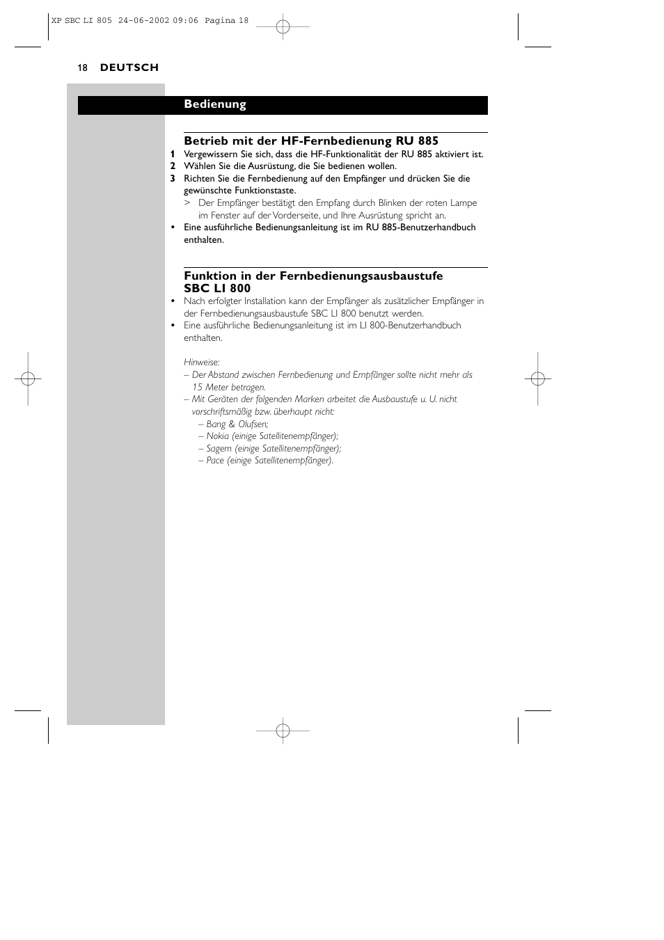 Philips SBCLI805 User Manual | Page 18 / 52