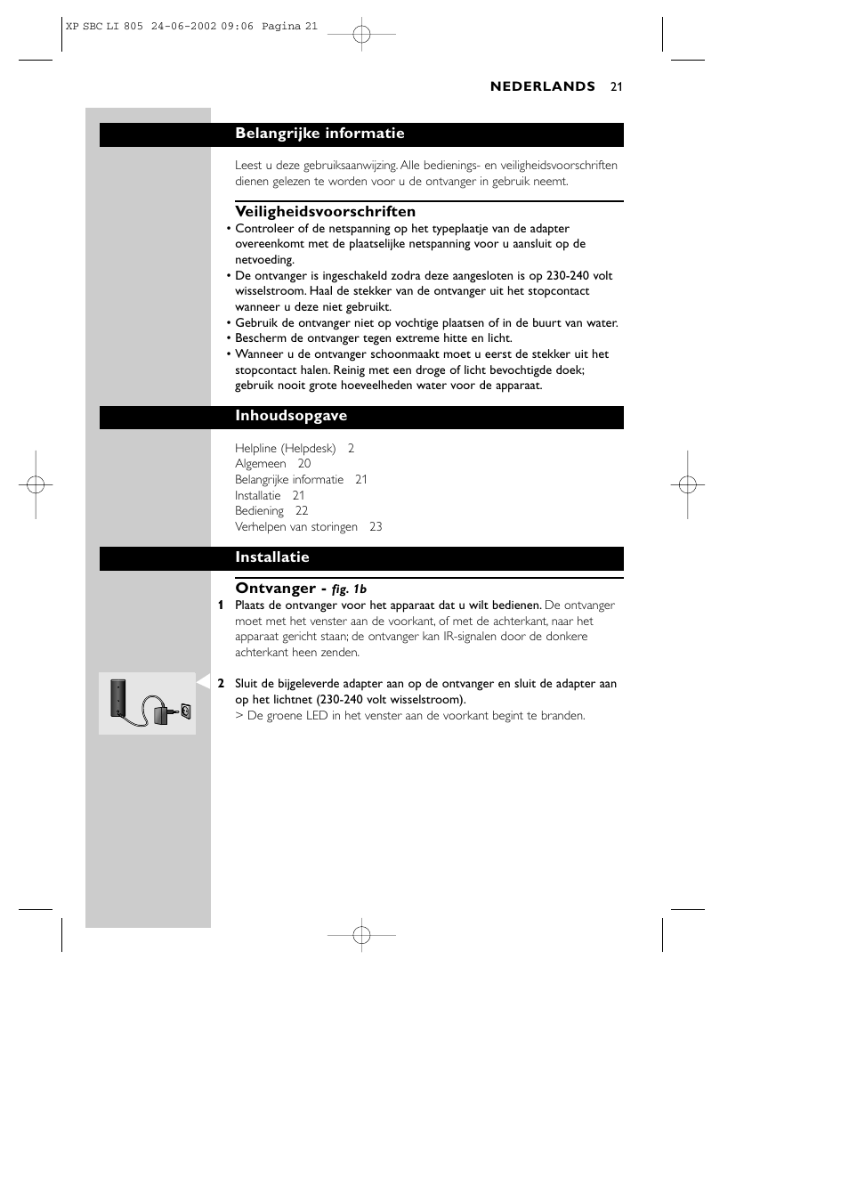 Philips SBCLI805 User Manual | Page 21 / 52