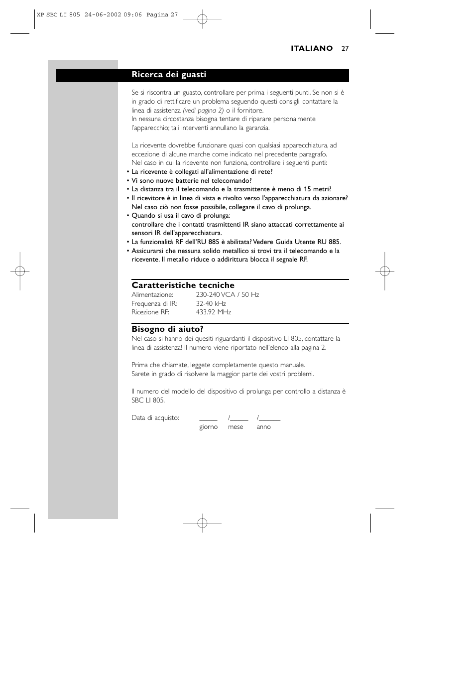 Philips SBCLI805 User Manual | Page 27 / 52