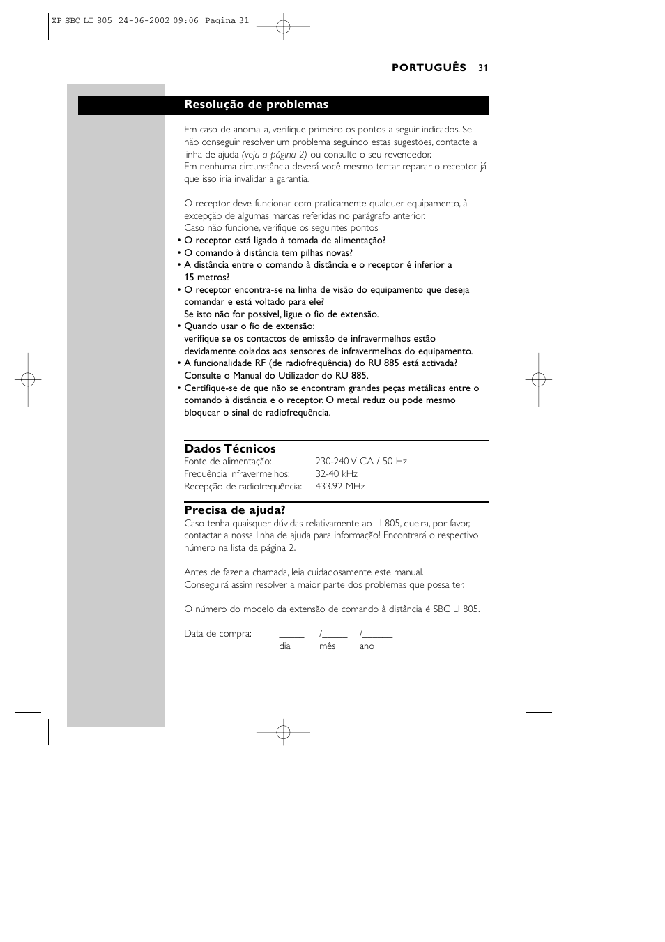 Philips SBCLI805 User Manual | Page 31 / 52