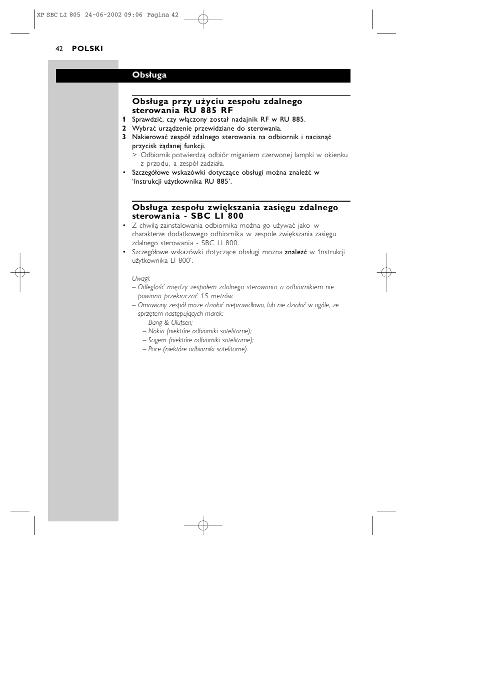 Philips SBCLI805 User Manual | Page 42 / 52