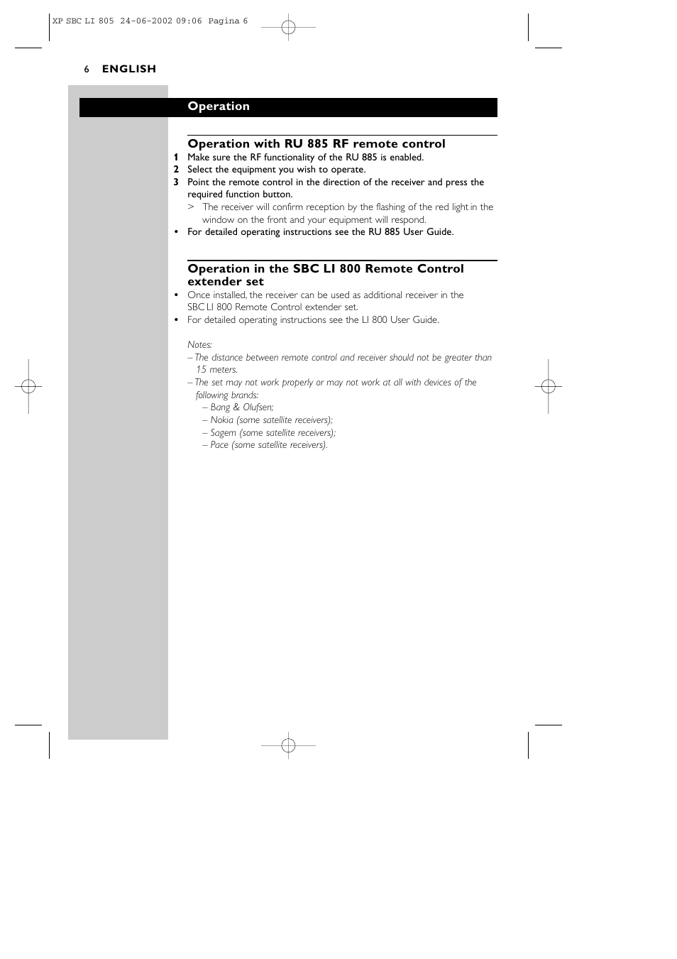 Philips SBCLI805 User Manual | Page 6 / 52