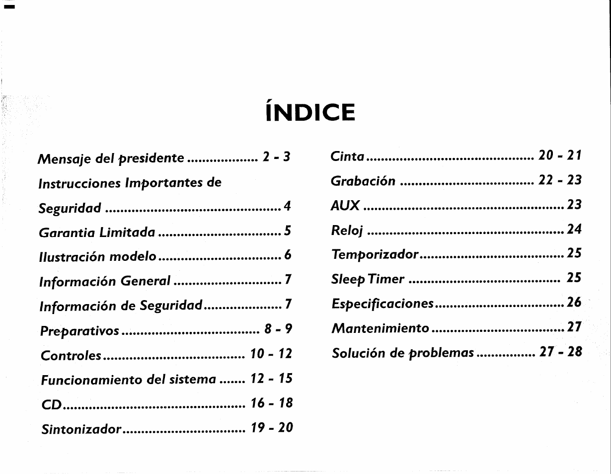 Indice | Philips FWC380 User Manual | Page 63 / 180