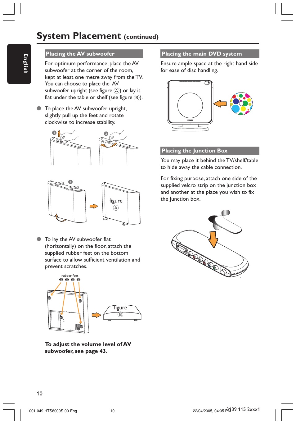 System placement | Philips HTS8000S User Manual | Page 10 / 49