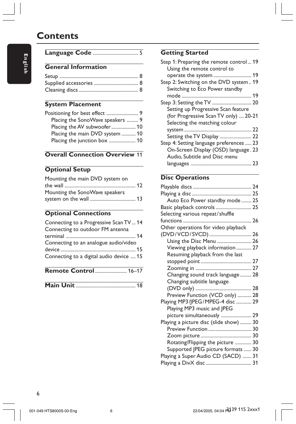 Philips HTS8000S User Manual | Page 6 / 49