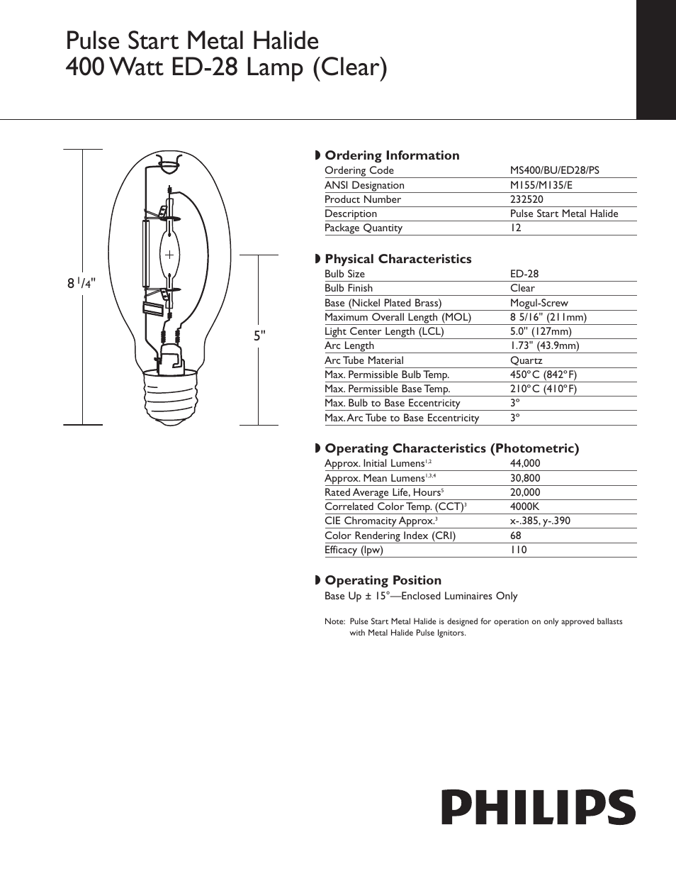 Philips 232520 User Manual | 2 pages