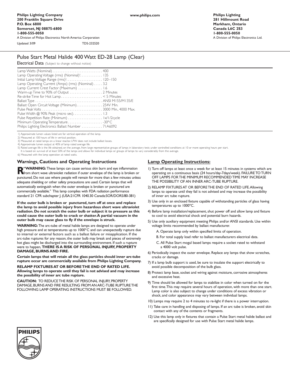 Philips 232520 User Manual | Page 2 / 2
