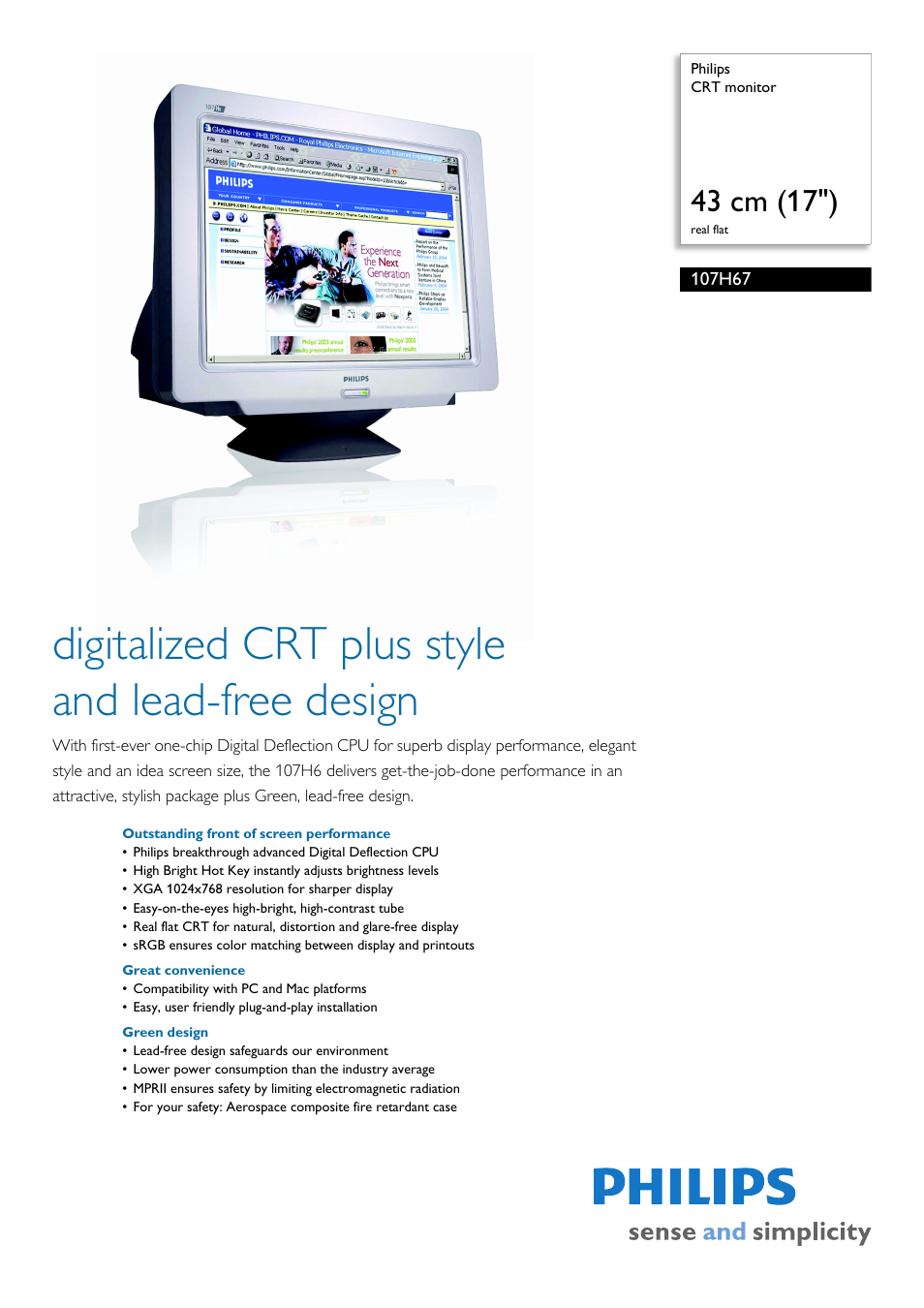 Philips 107H67 User Manual | 3 pages