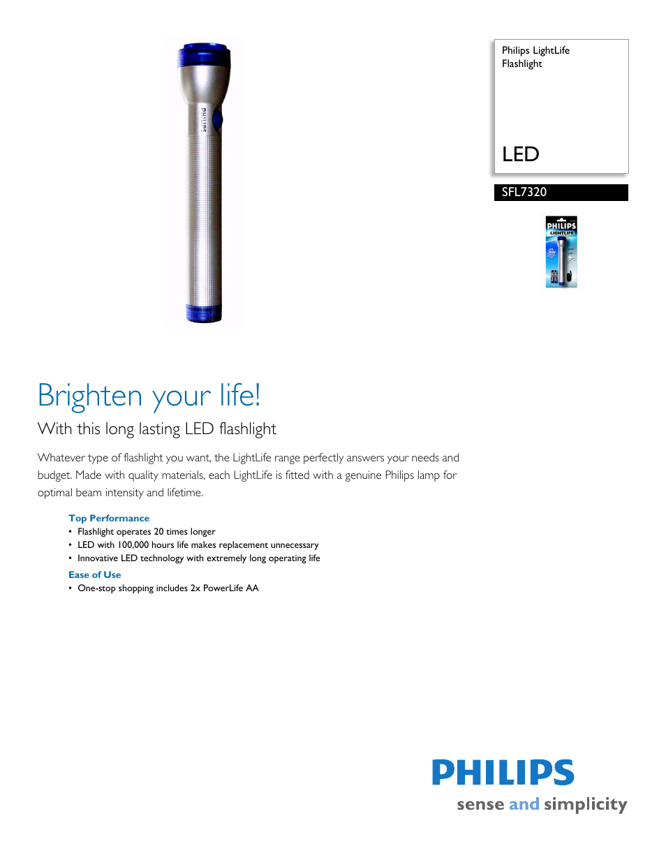 Philips SFL7320 User Manual | 2 pages