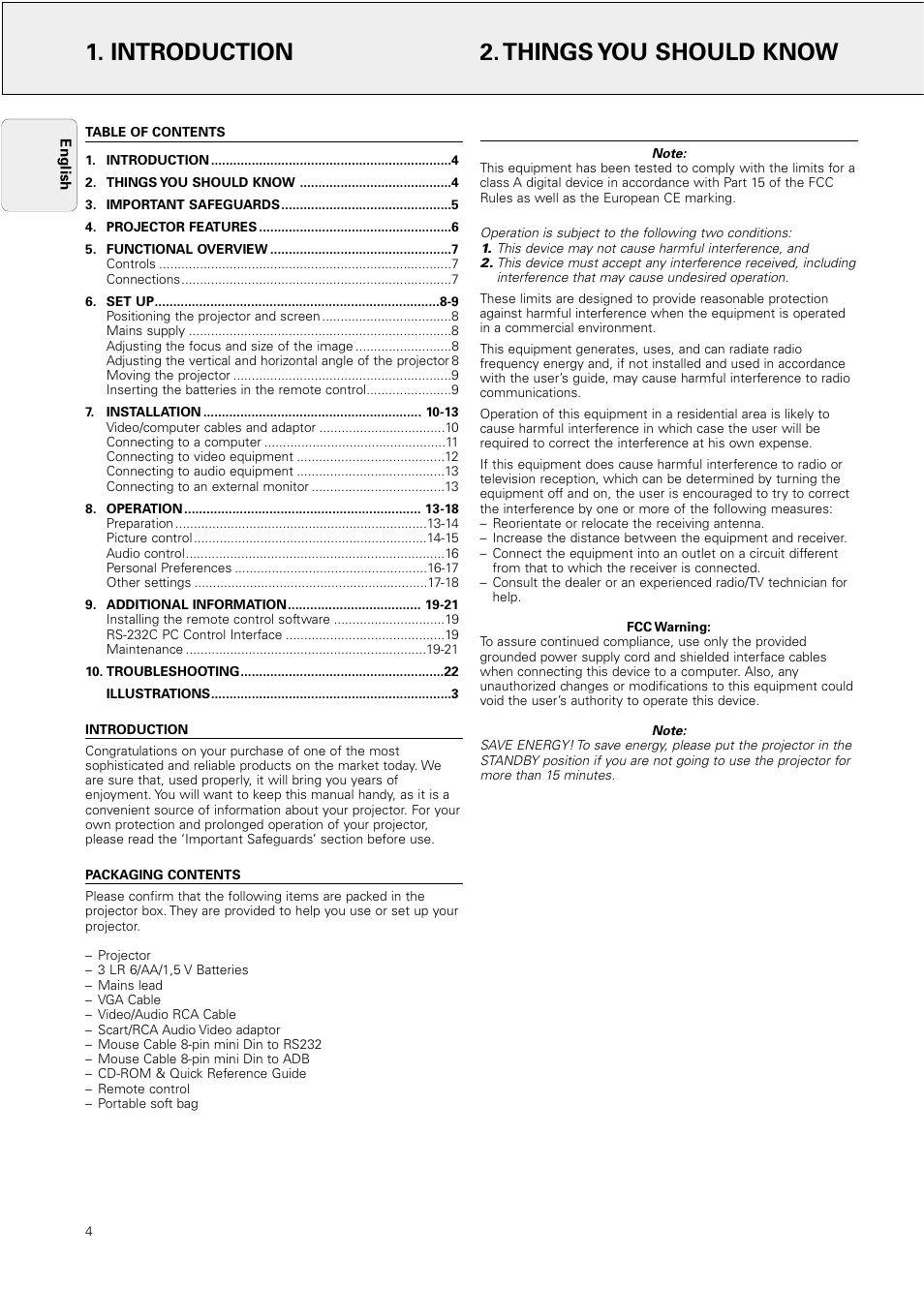 Introduction, Things you should know, Introduction 2. things you should know | Philips Hopper 20 series User Manual | Page 4 / 22