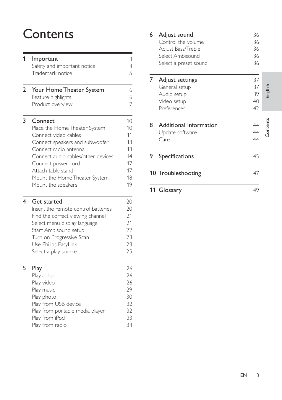 Philips HTS6520/93 User Manual | Page 3 / 51