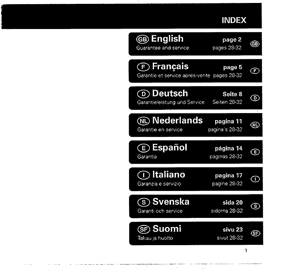 English, Français, Deutsch | Nederlands, Español, Italiano, Svenska sida, Suomi | Philips AQ 5414 User Manual | Page 5 / 15