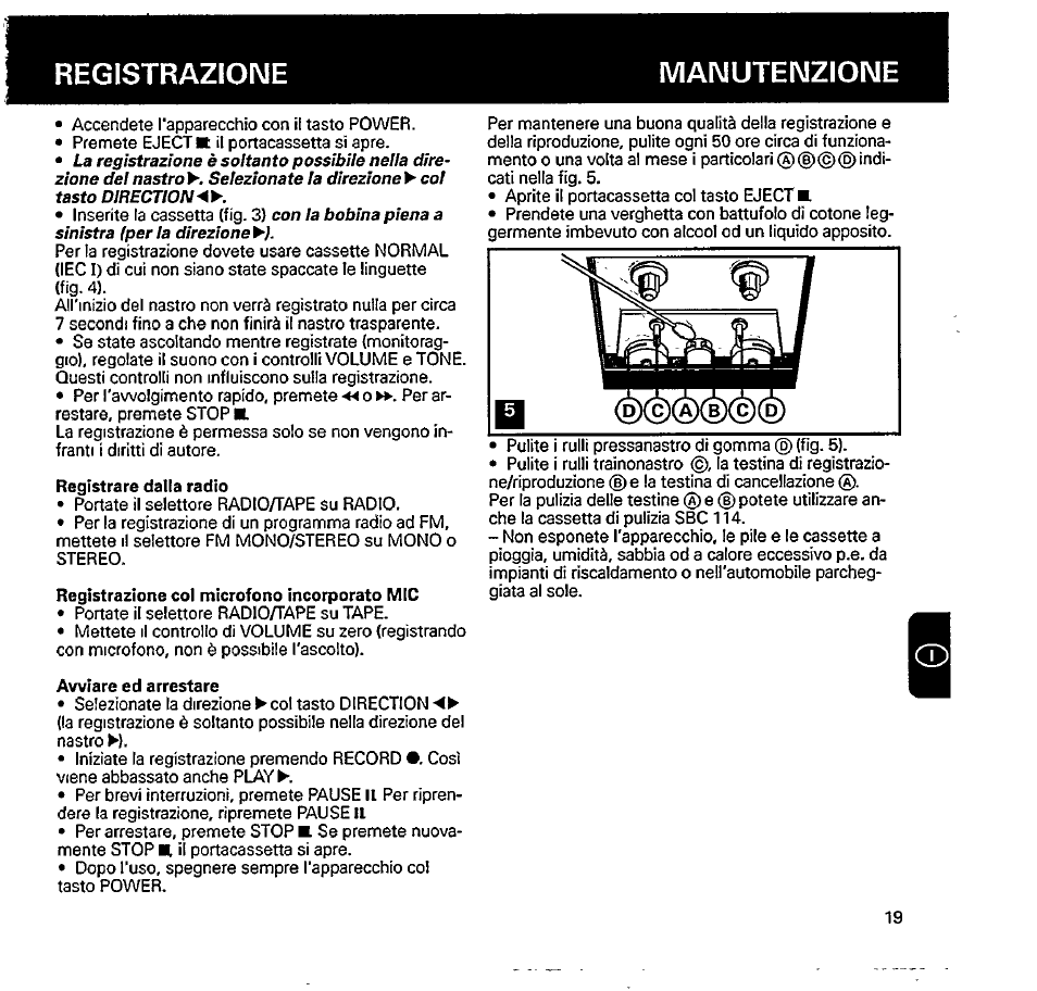 Registrazione, Manutenzione, Registrazione manutenzione | Philips AQ 5414 User Manual | Page 8 / 15