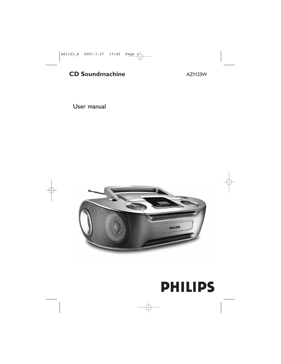 Philips AZ1123WCD User Manual | 12 pages