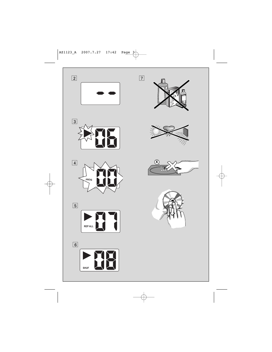 Philips AZ1123WCD User Manual | Page 3 / 12