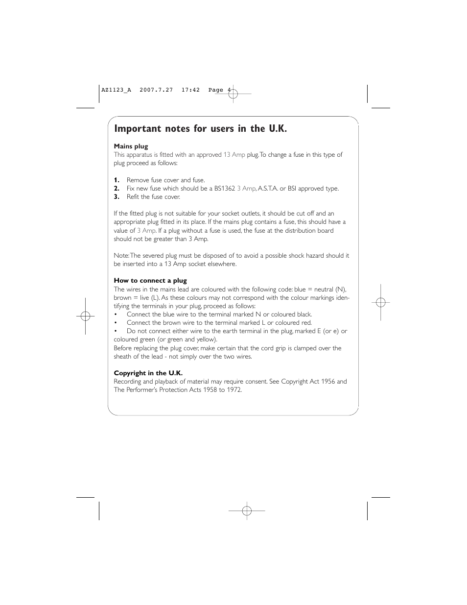 Philips AZ1123WCD User Manual | Page 4 / 12