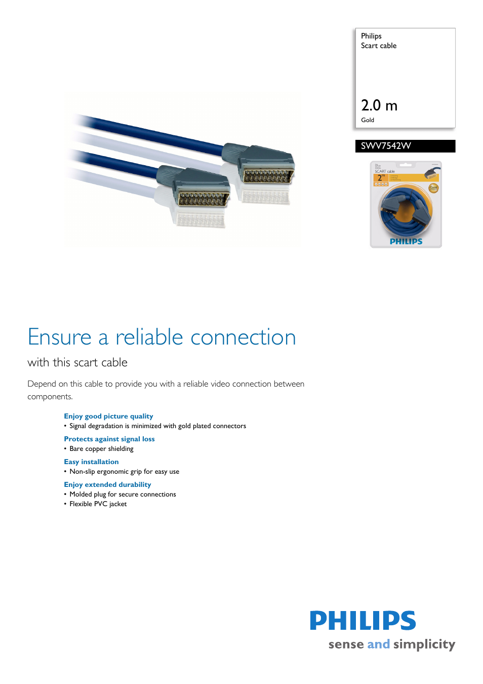 Philips SWV7542W User Manual | 2 pages