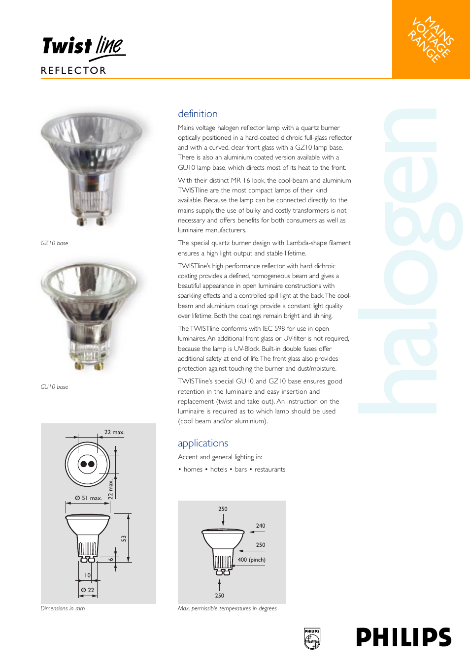Philips Twist Line Reflector Lamp User Manual | 2 pages