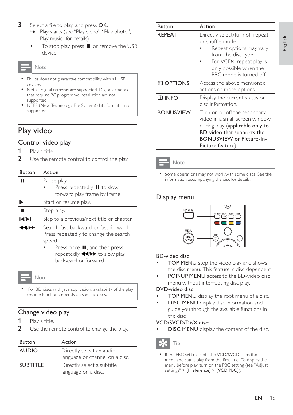 Play video | Philips BDP7500 MK II User Manual | Page 14 / 50