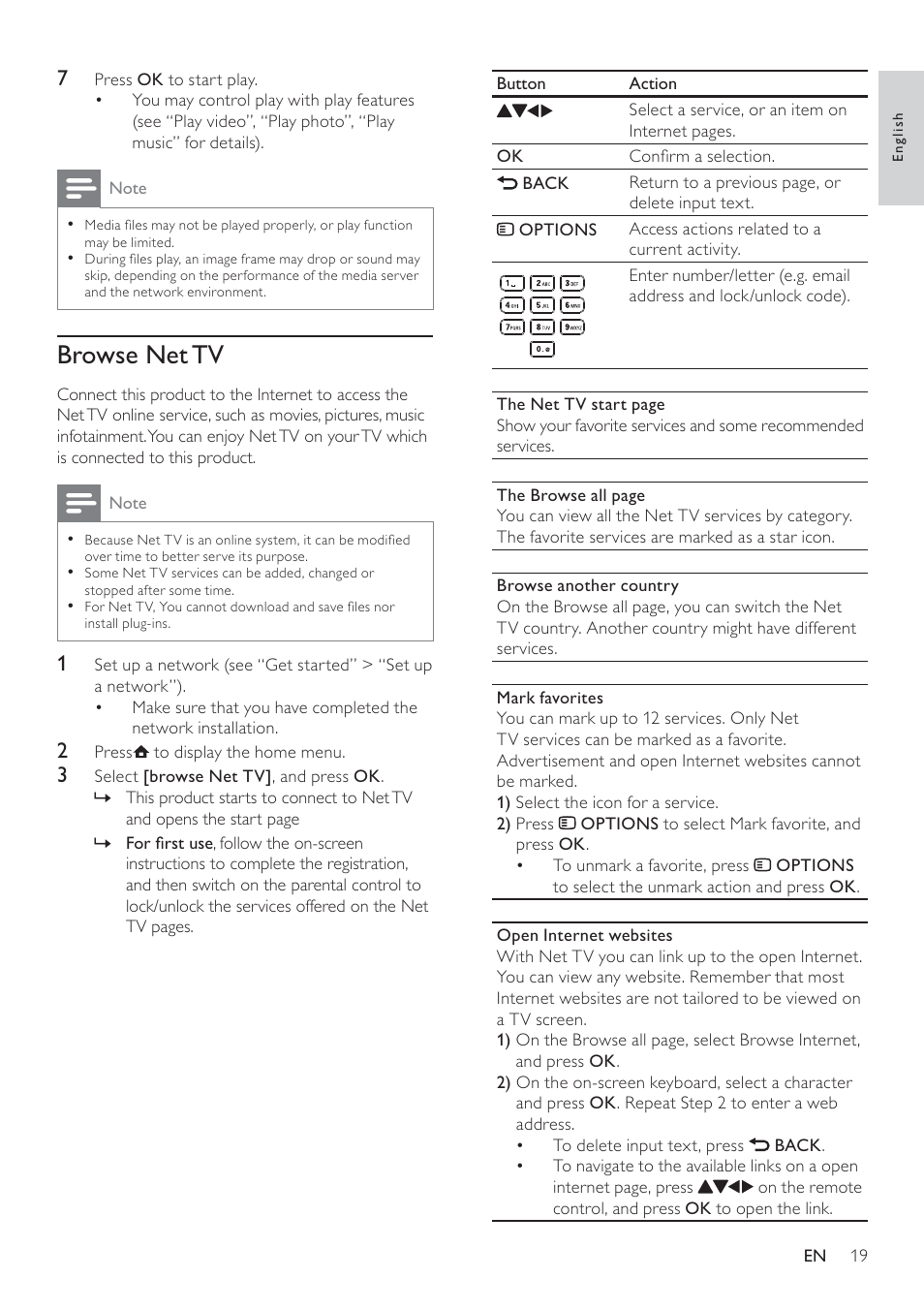 Browse net tv | Philips BDP7500 MK II User Manual | Page 18 / 50