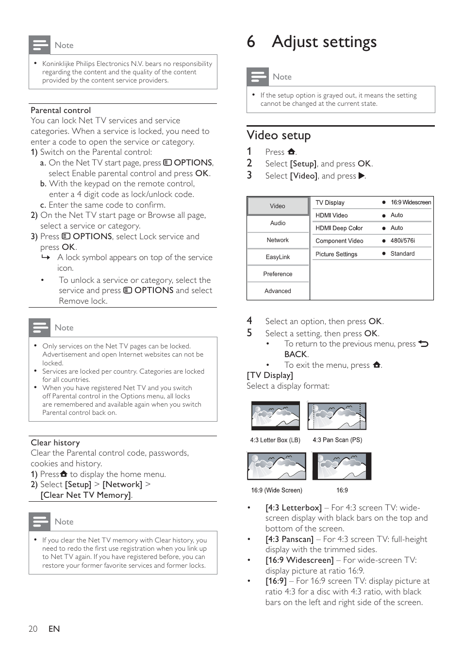 6 adjust settings | Philips BDP7500 MK II User Manual | Page 19 / 50