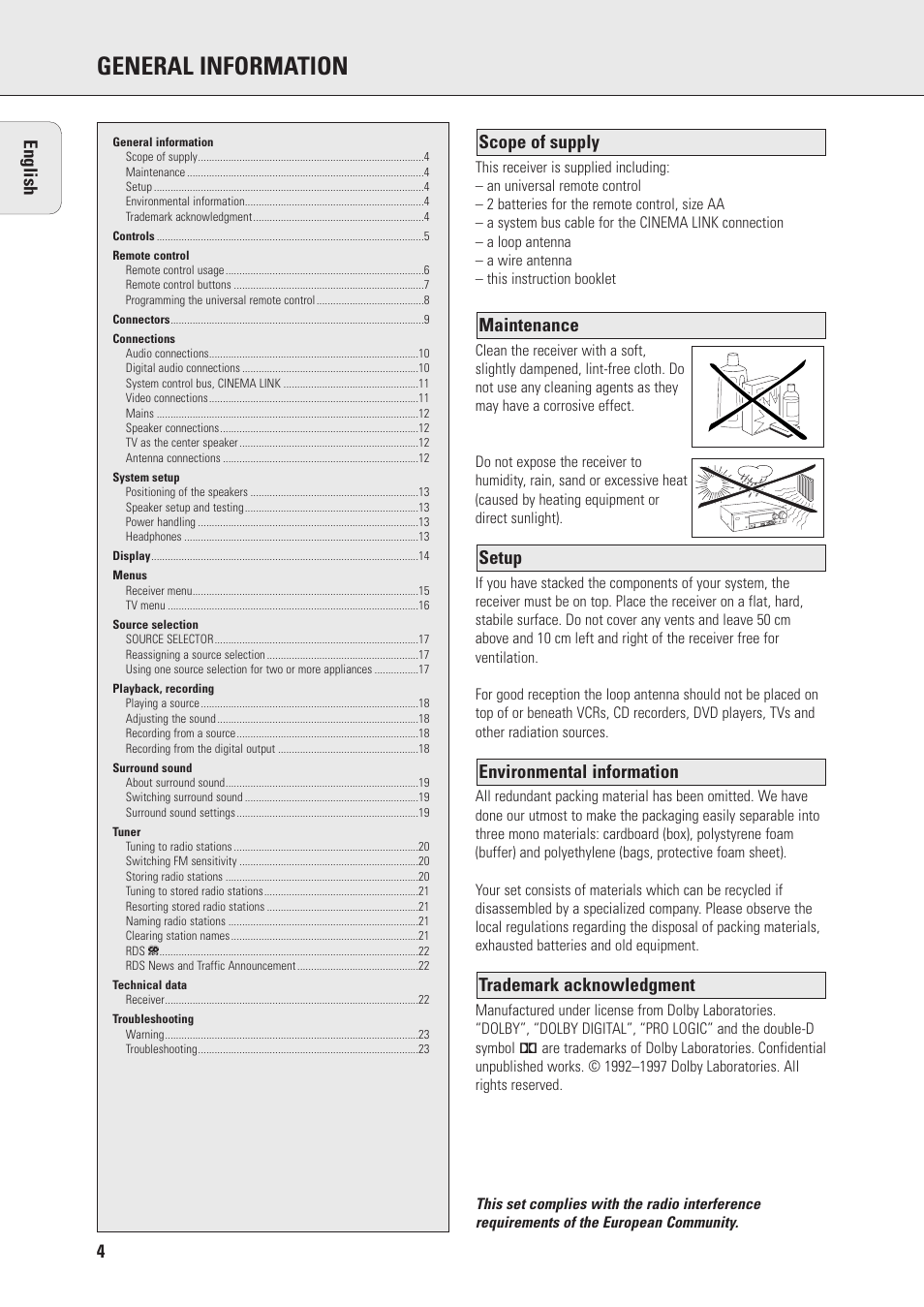 General information | Philips FR970 User Manual | Page 4 / 24