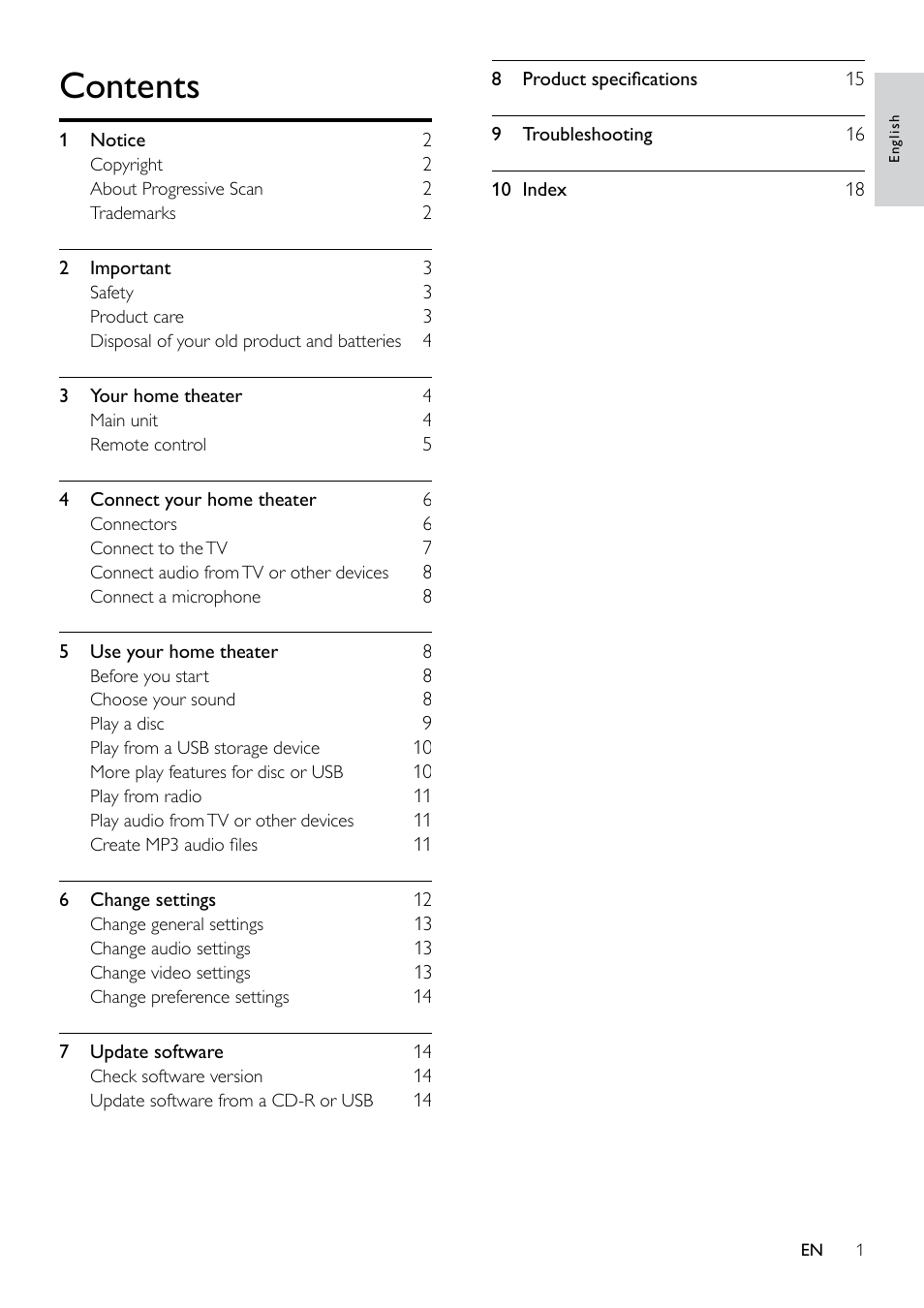 Philips HTS3540/93 User Manual | Page 3 / 24