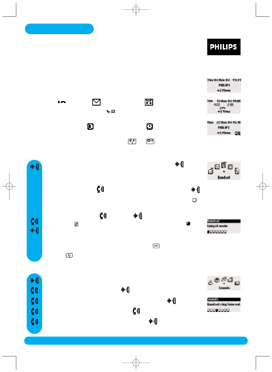 Introduction, Understanding the menu system idle mode, Philips screen saver | How to navigate in the menus | Philips DECT515 User Manual | Page 17 / 67