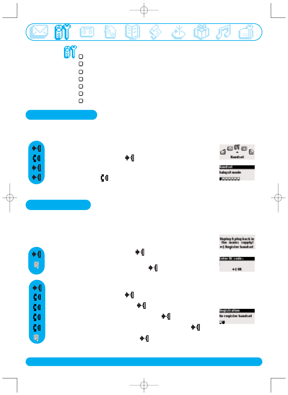 Babysit mode registration | Philips DECT515 User Manual | Page 29 / 67