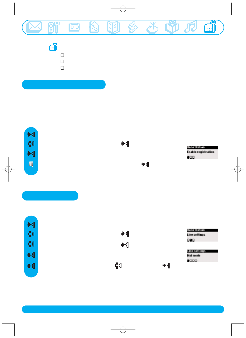 Enable registration line settings | Philips DECT515 User Manual | Page 55 / 67