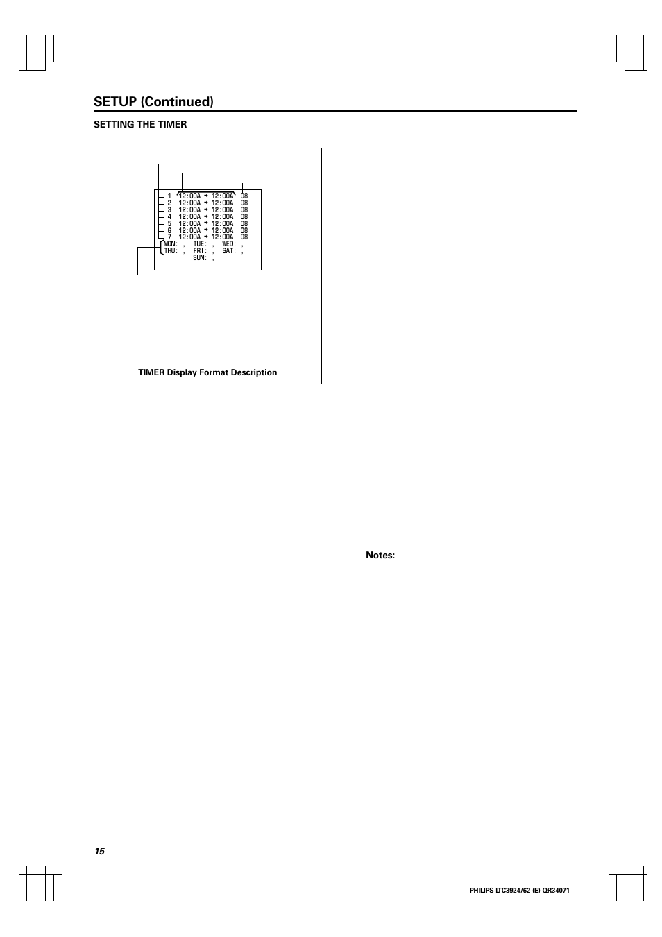 Setup (continued) | Philips LTC 3924 User Manual | Page 16 / 28