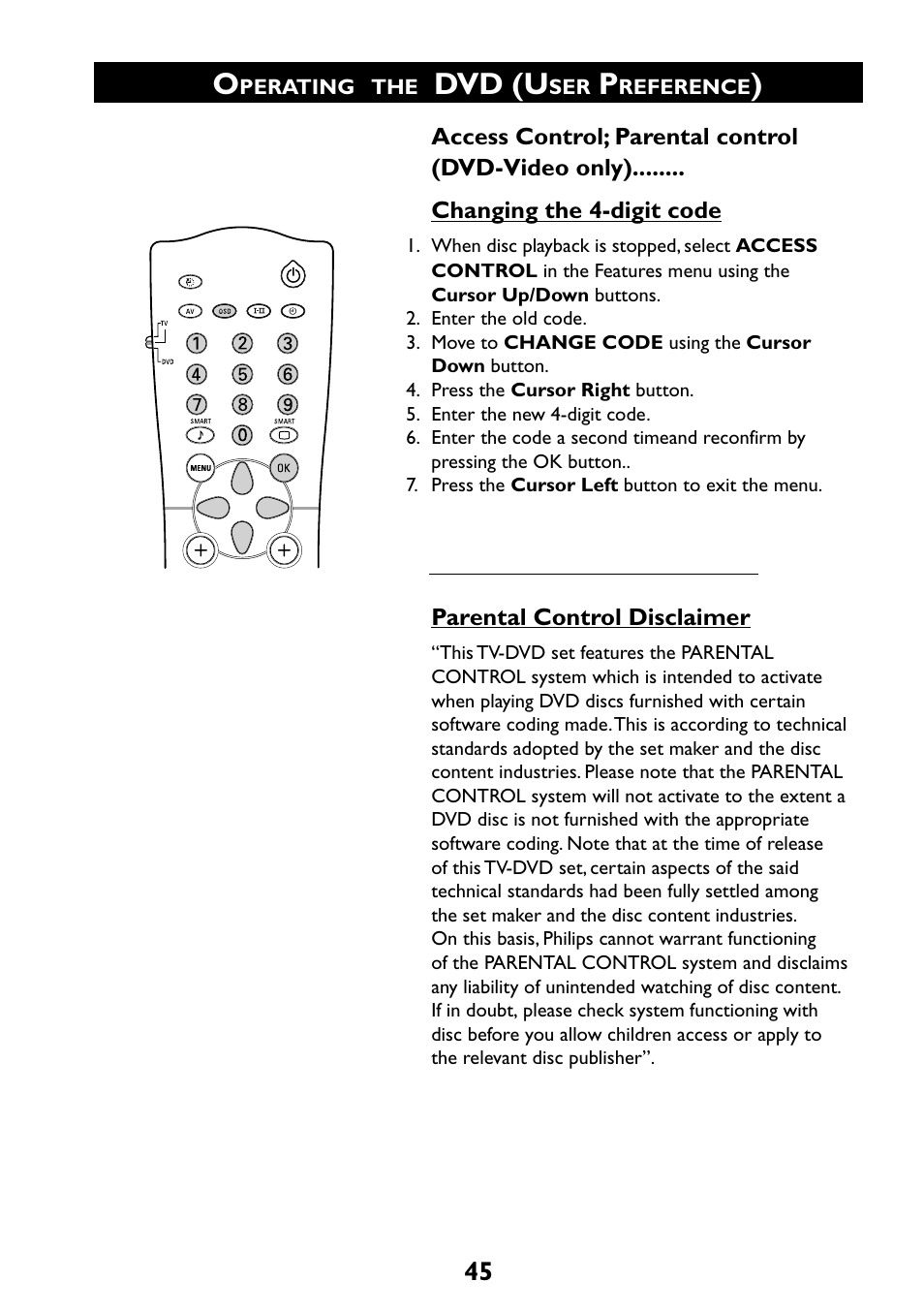 Dvd (u | Philips 29PT6961 User Manual | Page 45 / 54