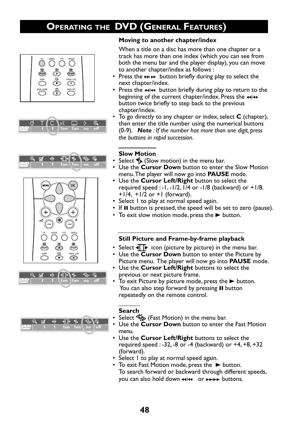 Dvd (g, Perating, Eneral | Eatures, Buttons | Philips 29PT6961 User Manual | Page 48 / 54