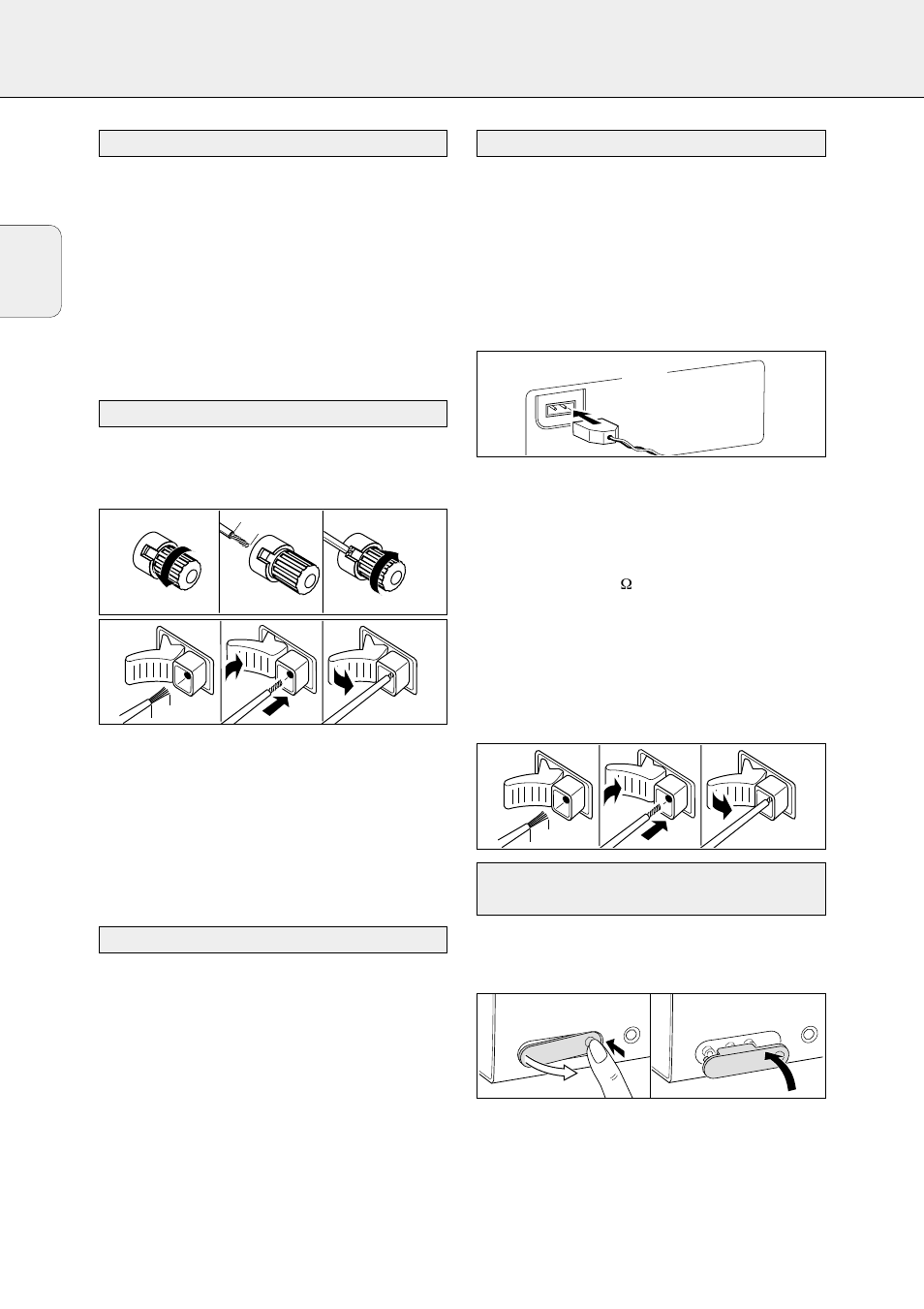 Connexions, 40 fran ç ais, Cache front av / game (uniquement fr 975) | Connexions des enceintes secteur | Philips FR-968 User Manual | Page 40 / 92