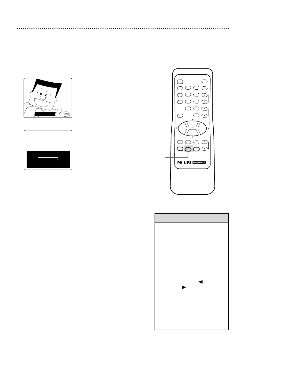 Closed caption (cont’d) 39, Helpful hints, Standard closed captions half-screen text | Philips CCZ132AT User Manual | Page 39 / 52