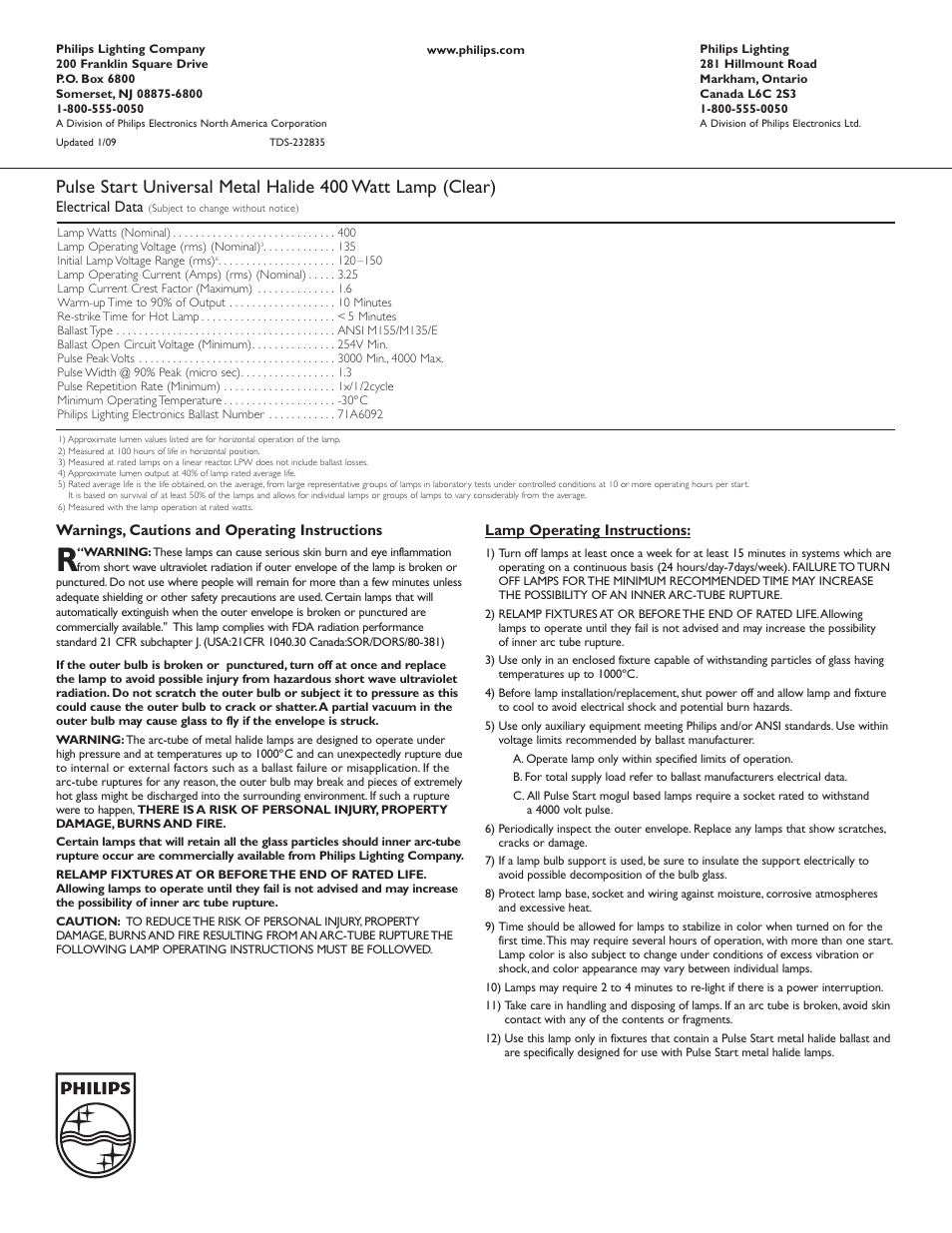 Philips 232835 User Manual | Page 2 / 2