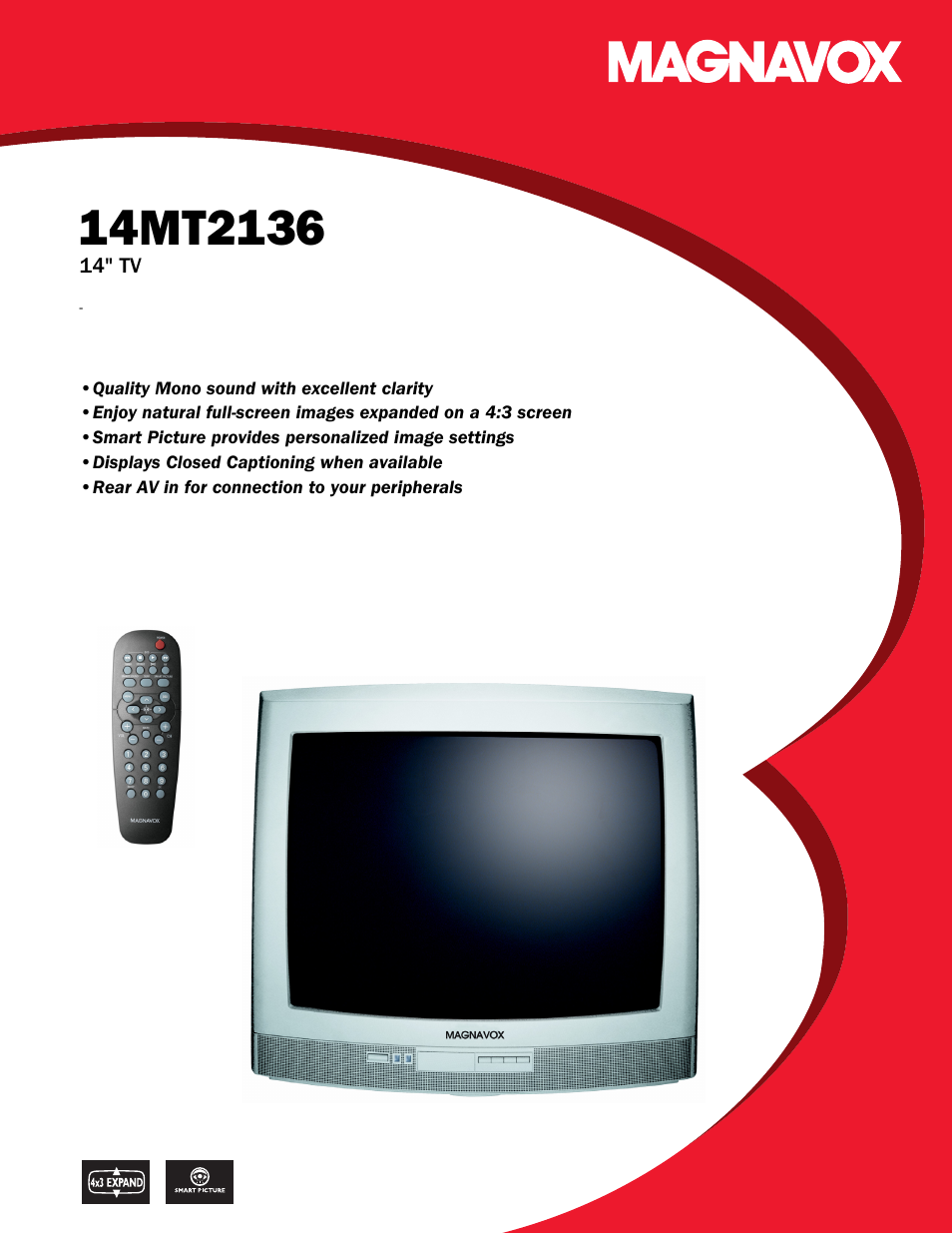 Philips 14MT2136 User Manual | 2 pages