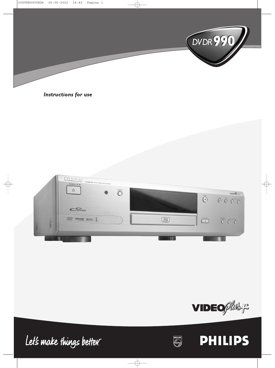 Philips DVDR990 User Manual | 62 pages