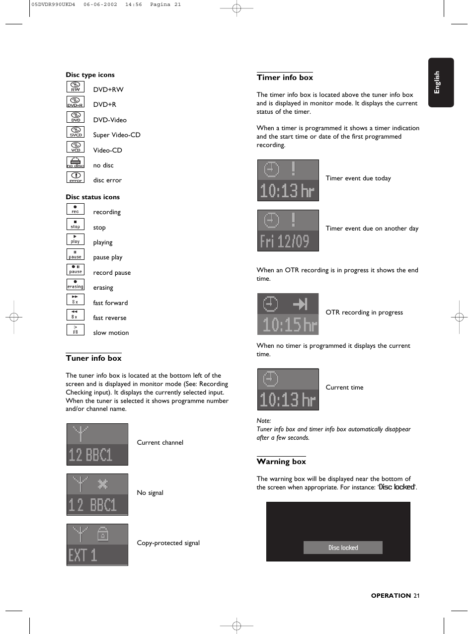 Philips DVDR990 User Manual | Page 21 / 62