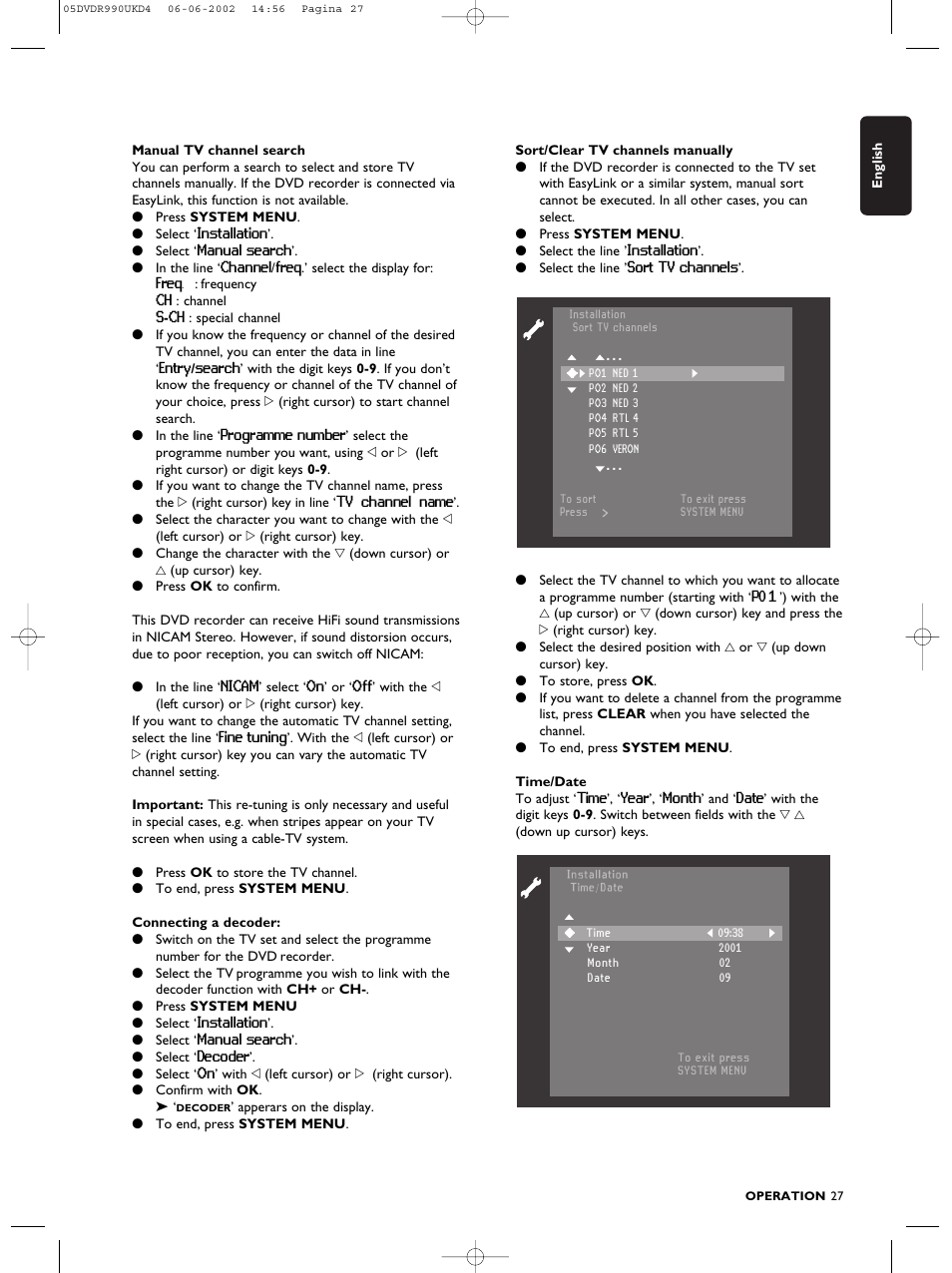 Philips DVDR990 User Manual | Page 27 / 62