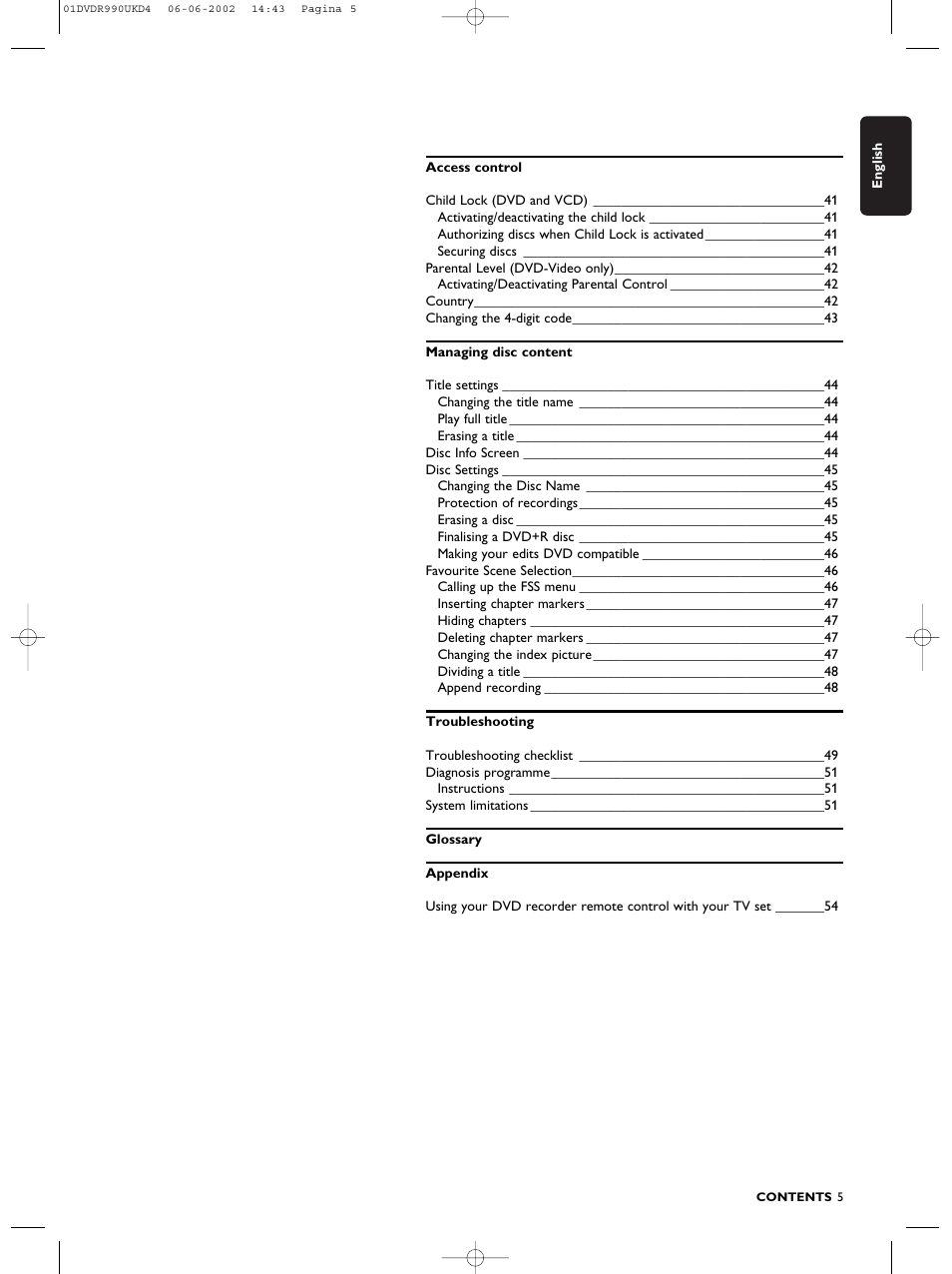 Philips DVDR990 User Manual | Page 5 / 62