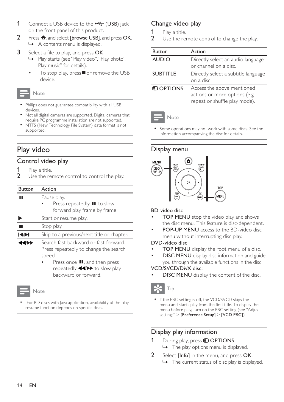 Play video | Philips BDP5100 User Manual | Page 13 / 48