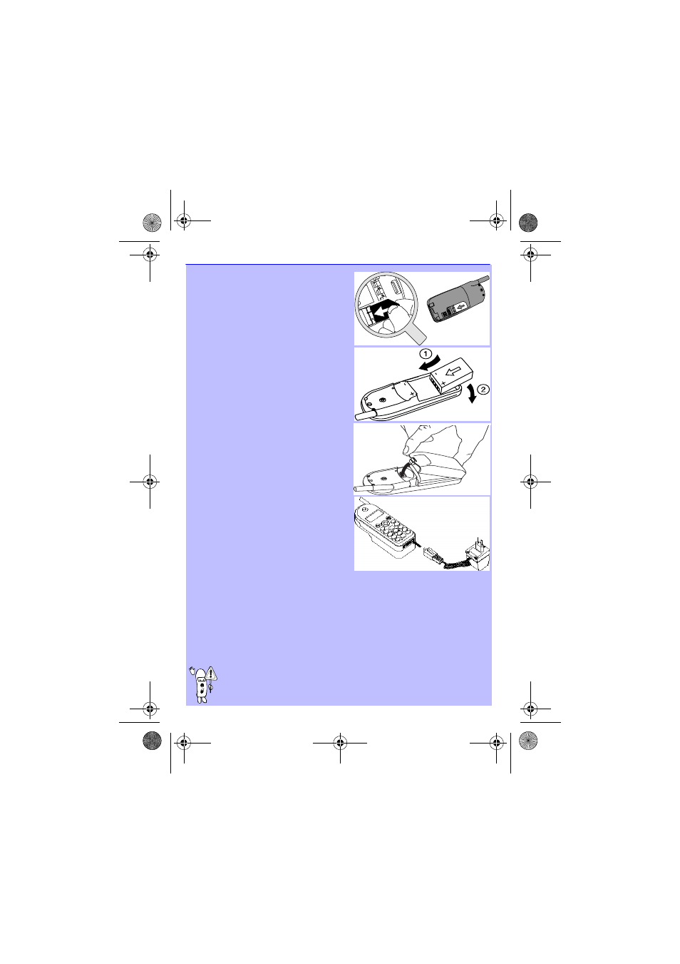 Insert the micro-sim card, Insert the battery, Replace the battery cover | Charge the battery | Philips Savvy TCD138 User Manual | Page 6 / 38