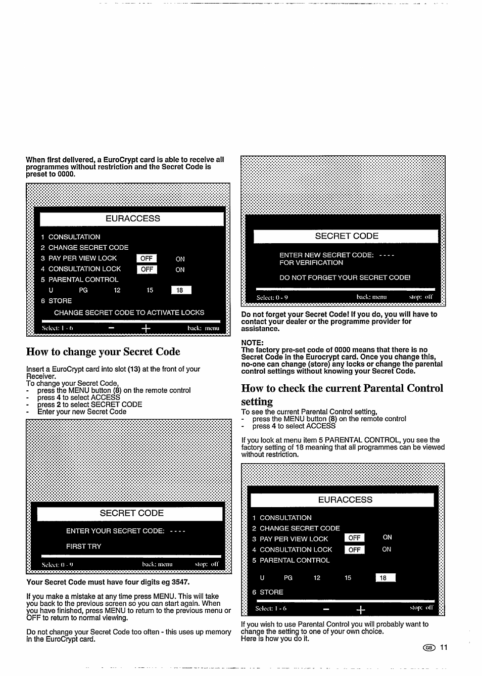 How to change your secret code | Philips STU 901/25R User Manual | Page 15 / 30