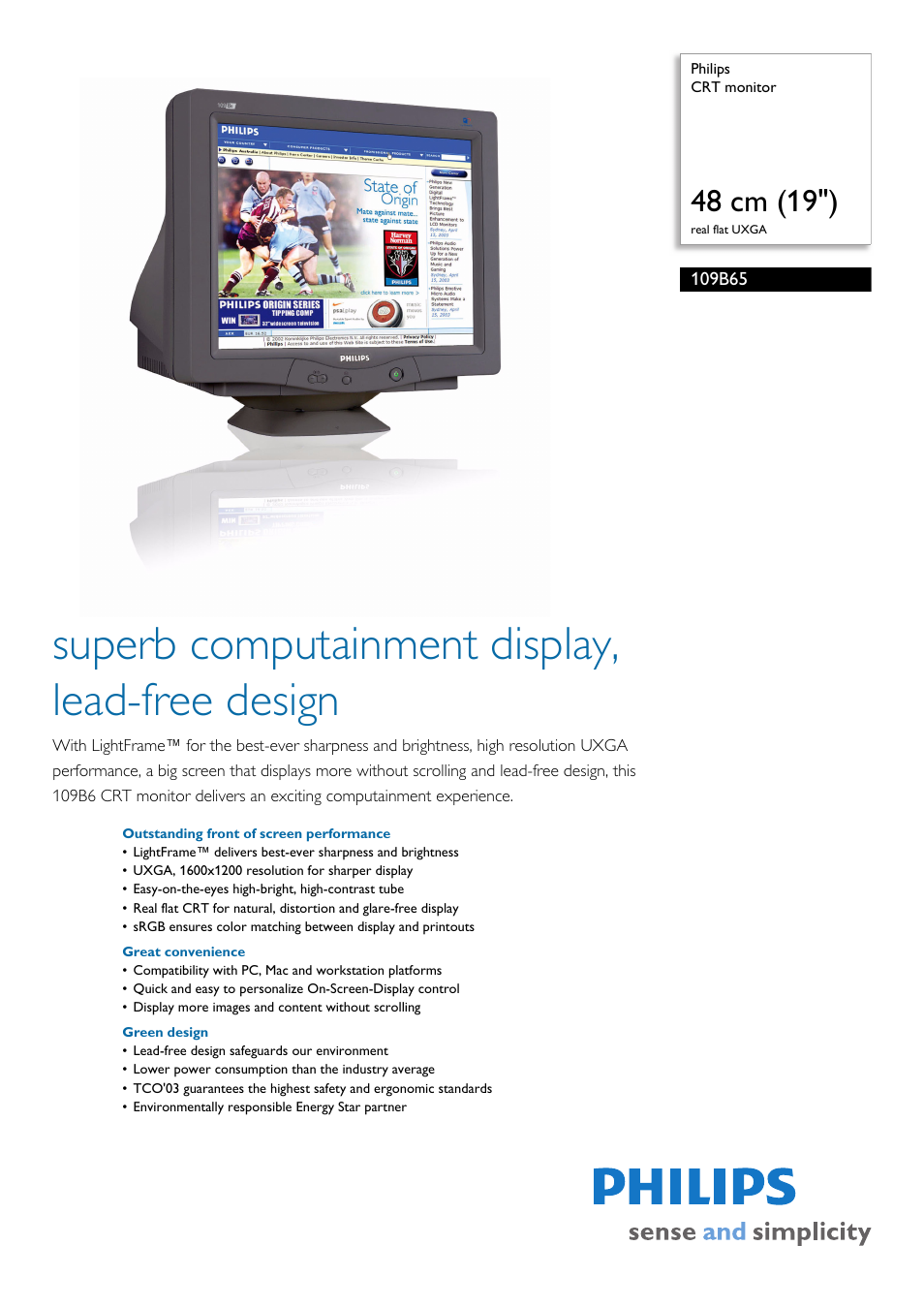 Philips 109B65 User Manual | 3 pages