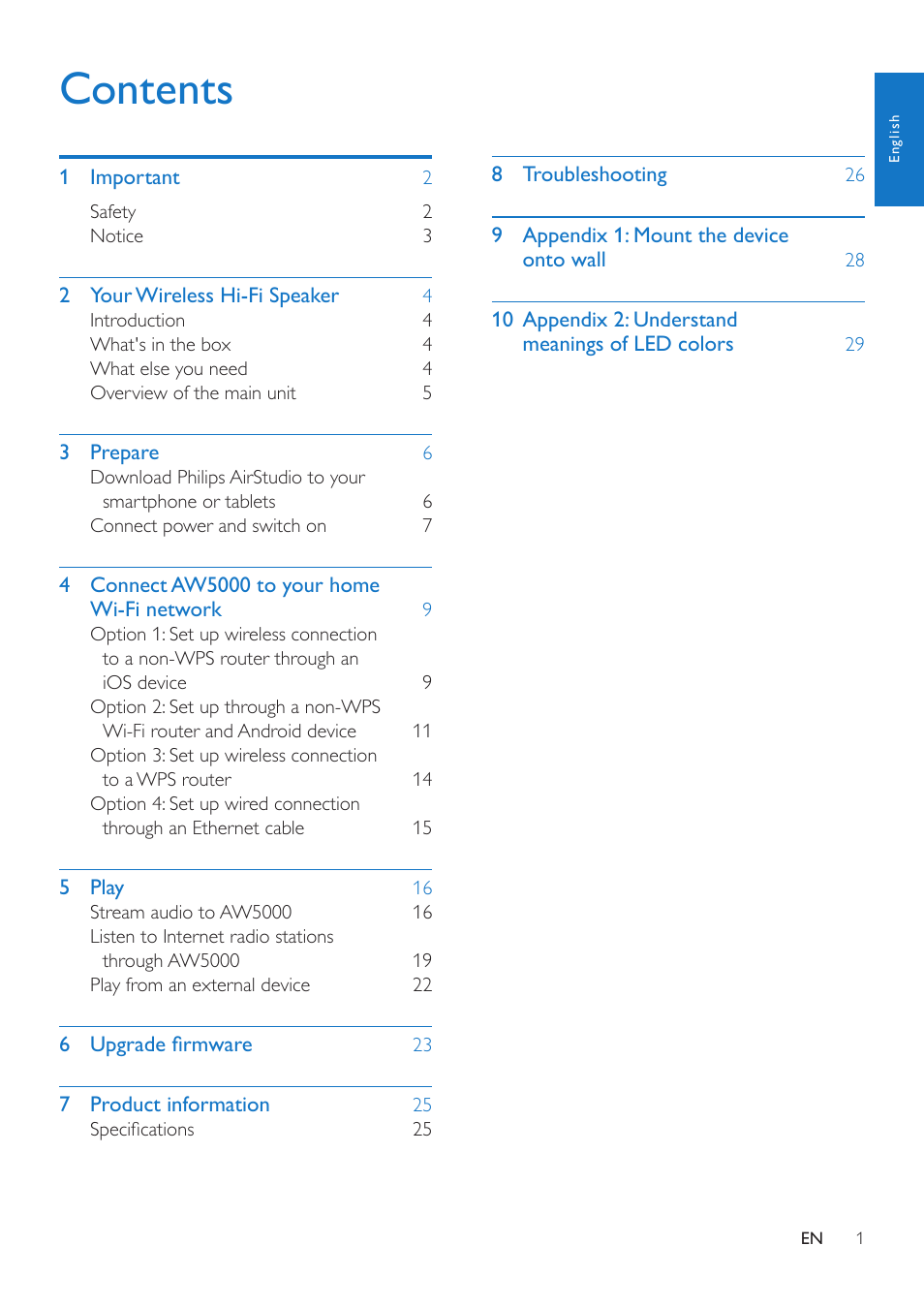 Philips AW5000 User Manual | Page 3 / 32